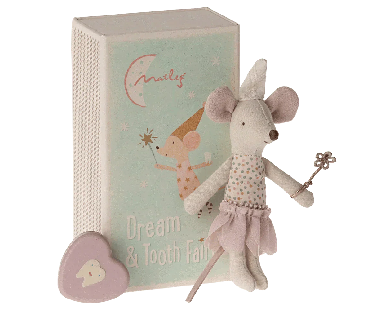 Maileg Tooth Fairy Mouse, Little Sister In Matchbox