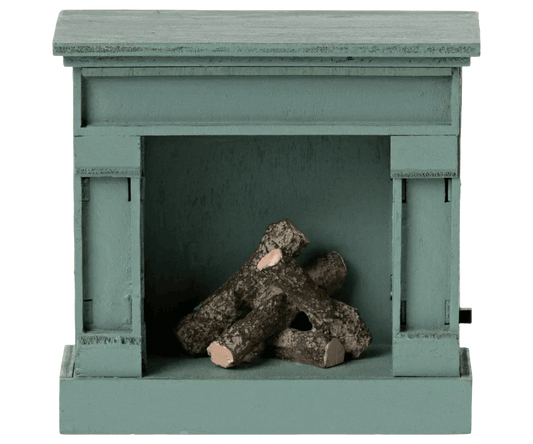 Maileg Fireplace, Mouse - Blue