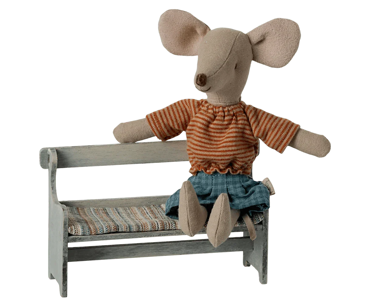 Maileg Bench, Mouse - Vintage off white