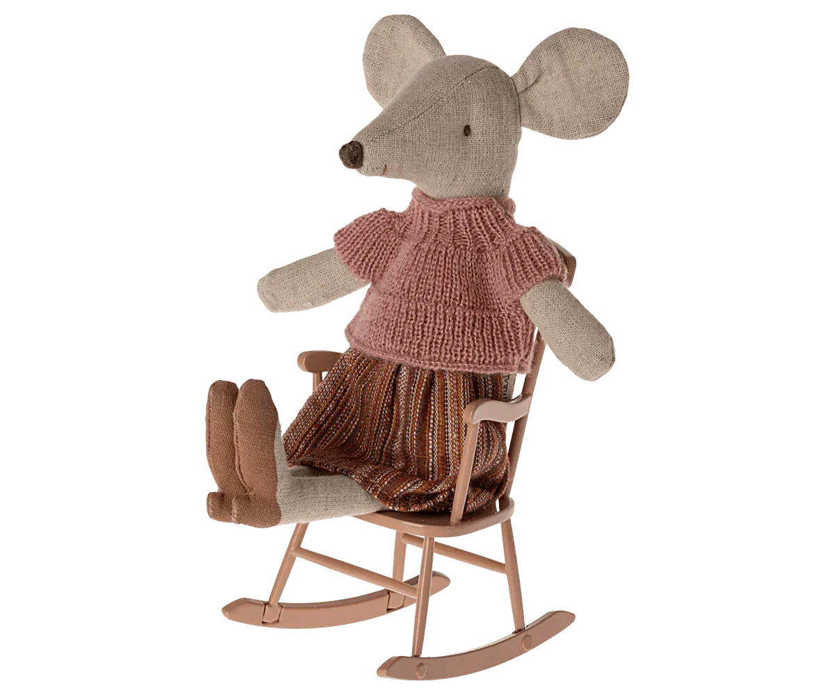 Maileg Rocking chair, Mouse - Dark Powder