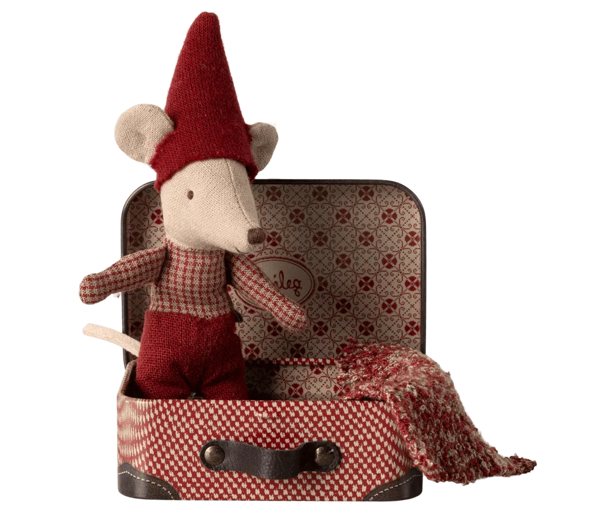 Maileg Christmas Mouse, Baby in Suitcase