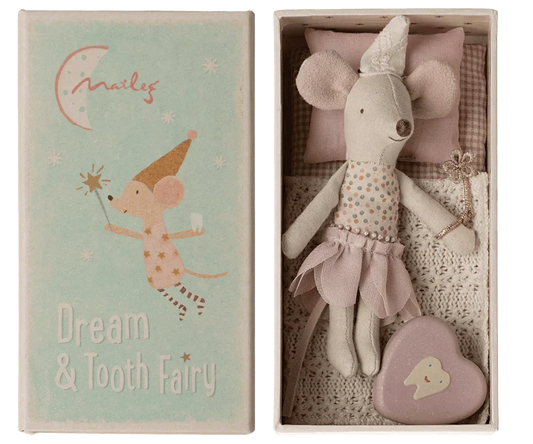 Maileg Tooth Fairy Mouse, Little Sister In Matchbox