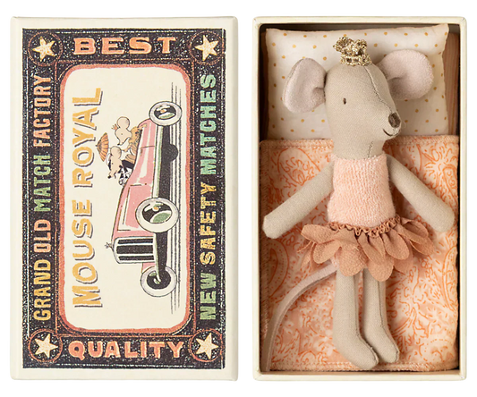 Maileg Princess Mouse, Little sister in Matchbox - Petal Skirt