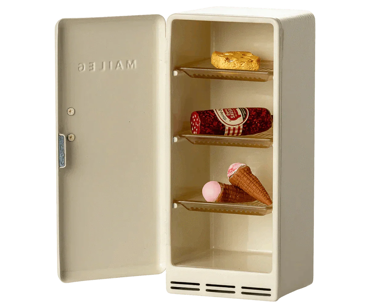 Maileg Metal Fridge, Mouse - Off white