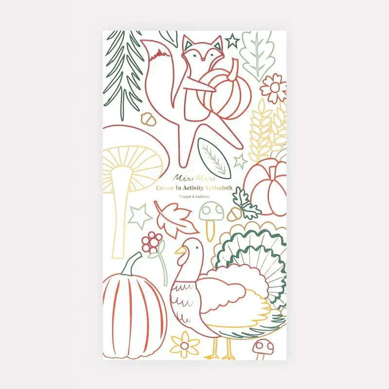 Meri Meri Thanksgiving Color In Activity Tablecloth