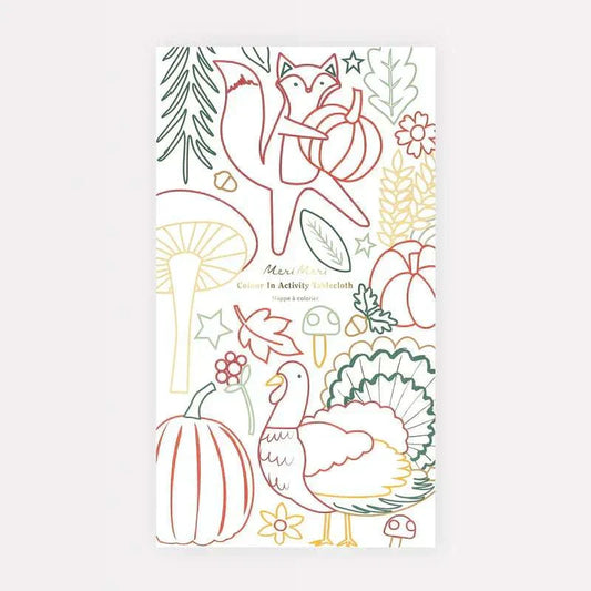 Meri Meri Thanksgiving Color In Activity Tablecloth